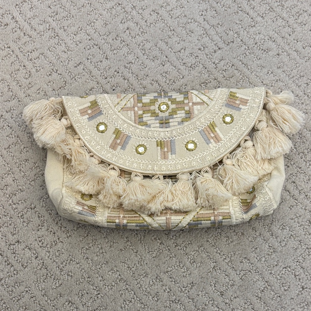 Shiraleah tassel clutch.